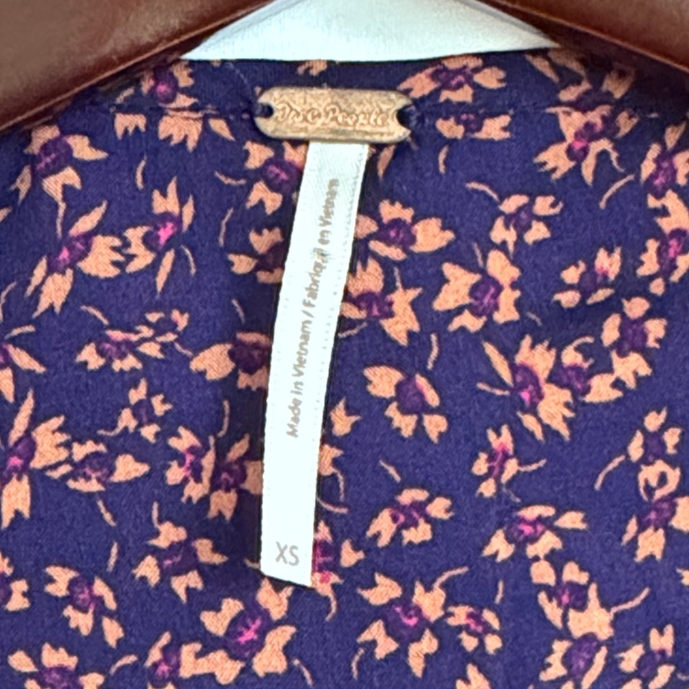 Free People Lost In You flowy floral print mini dress, size XS - Picture 4 of 9
